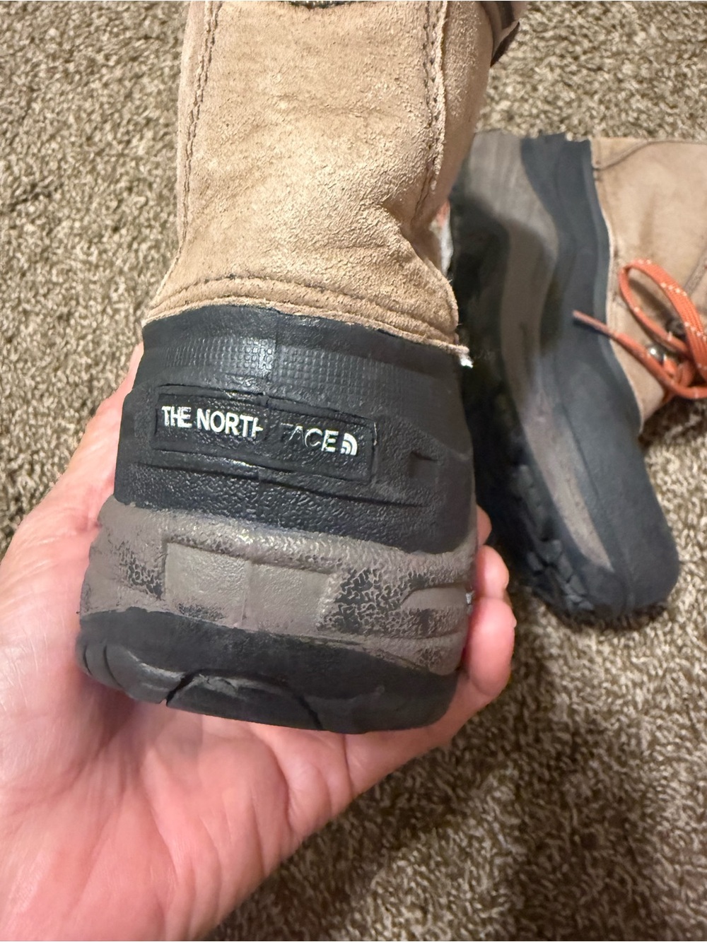 The North Face Kids Tan and Orange Waterproof Snow Boots - Picture 5 of 9